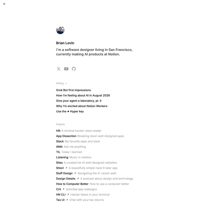 Brian Lovin — design reference