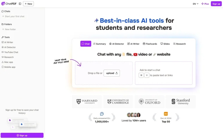 ChatPDF — Document chat start