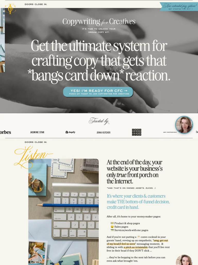 Ashlyn Writes — Copywriting for Creatives — design reference