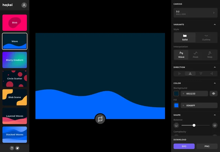 Haikei — Shape generator