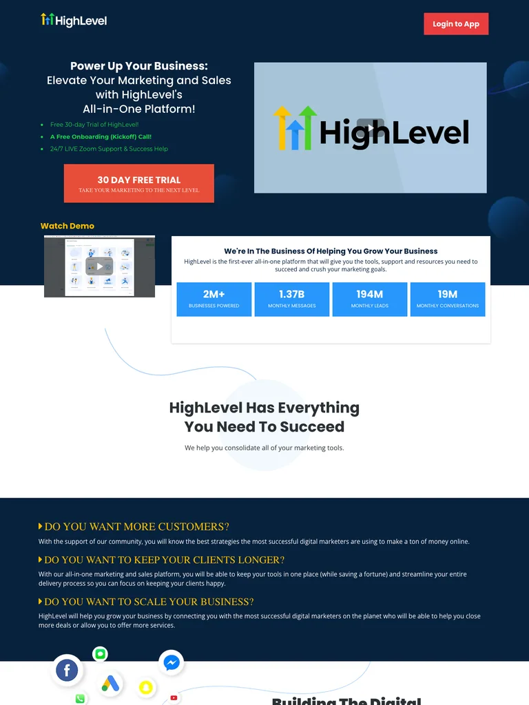 HighLevel — Free Trial Landing Page