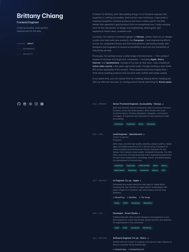 Brittany Chiang — design reference