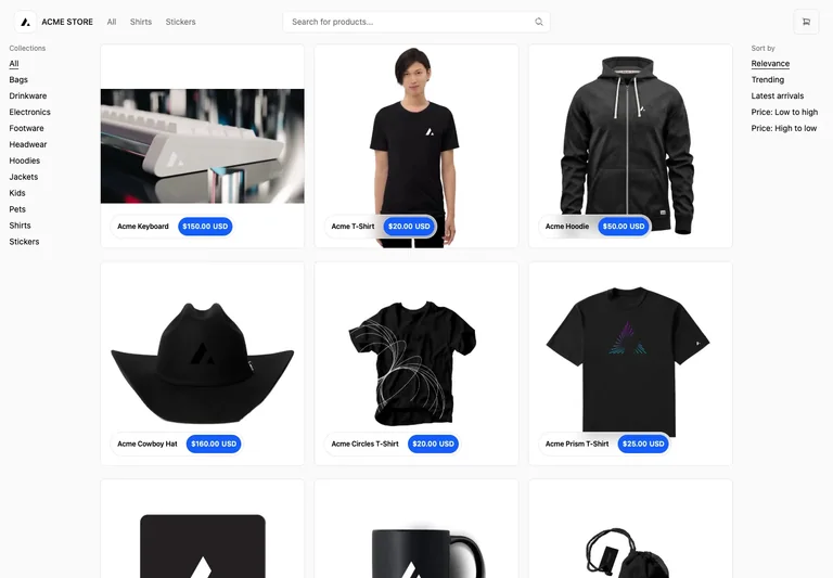 Next.js Commerce — Product search