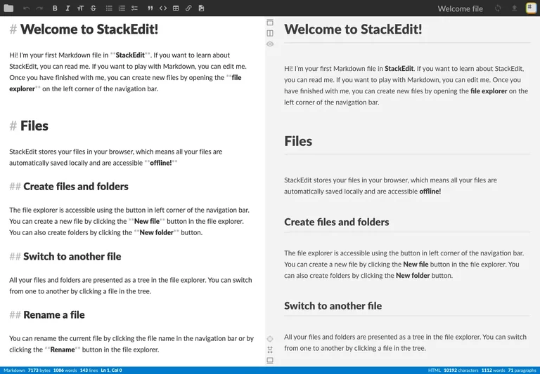 StackEdit — Markdown workspace