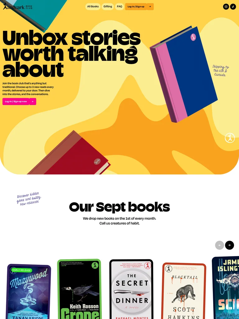 Aardvark Book Club — featured design reference