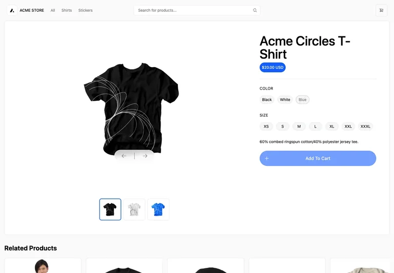 Next.js Commerce — Product details — design reference