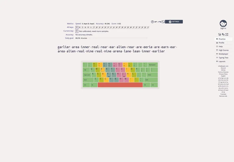 Keybr — Typing practice
