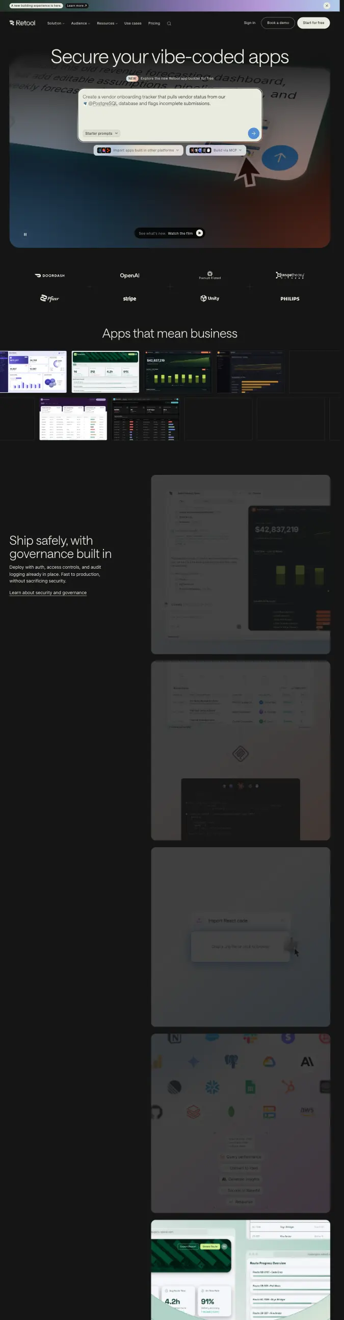 Retool — Data Dashboard Product preview