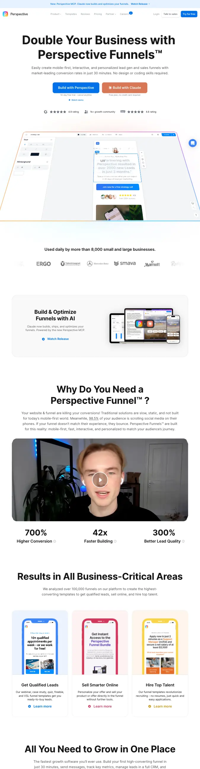 Perspective — Mobile Swipe Funnel preview