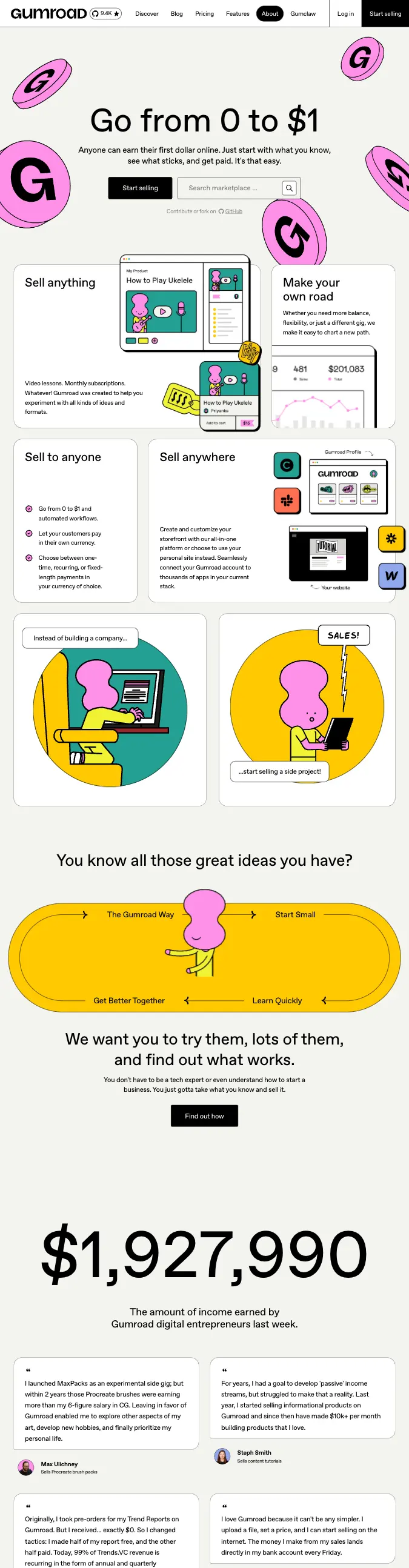Gumroad — Bold Type-Driven preview