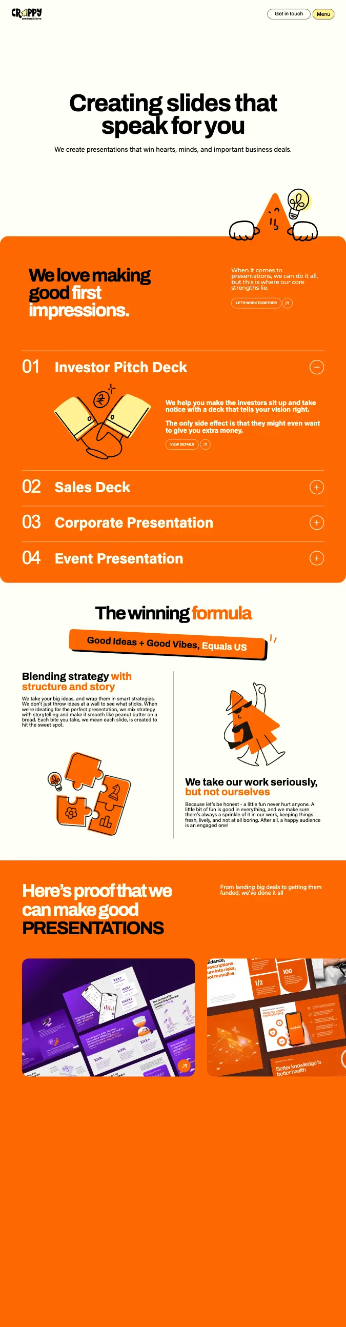 Crappy Presentations — Bold Orange Studio preview