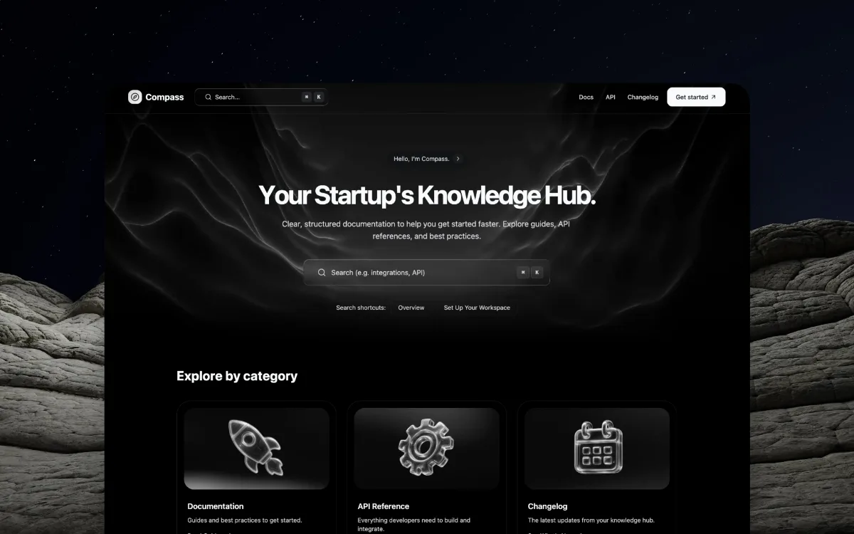 Compass — Dark Docs Knowledge Hub preview